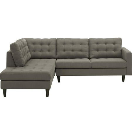 Modway Empress 2 Piece Upholstered Fabric Left Facing Sectional, Multiple Colors