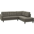 thumbnail image 1 of Modway Empress 2 Piece Upholstered Fabric Right Facing Bumper Sectional in Granite, 1 of 9