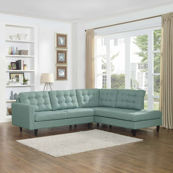 Modway Empress 2 Piece Upholstered Fabric Right Facing Sectional, Multiple Colors