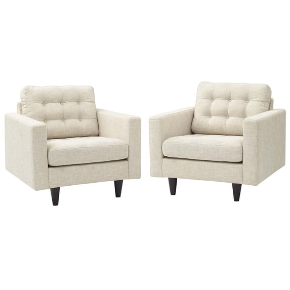 Modway Empress Armchair Upholstered Fabric Set of 2