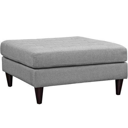 Modway Empress Upholstered Fabric Large Ottoman in Light Gray