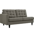 thumbnail image 1 of Modway Empress Left-Facing Upholstered Fabric Loveseat in Granite, 1 of 4