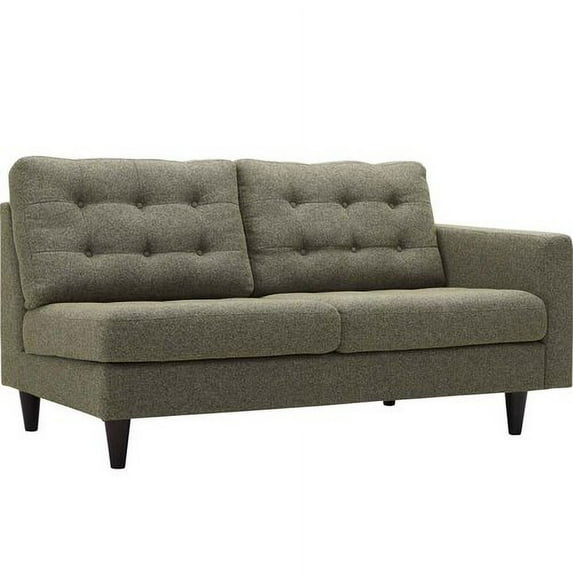 Empress Left-Facing Upholstered Fabric Loveseat in Oatmeal