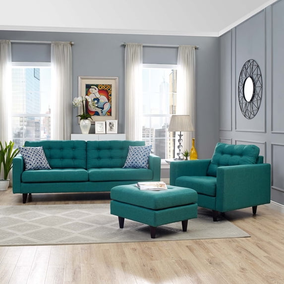 Modway Empress Armchair and Sofa, Set of 2, Multiple Colors
