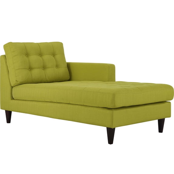 Modway Empress Right Facing Upholstered Chaise Lounge in Wheatgrass
