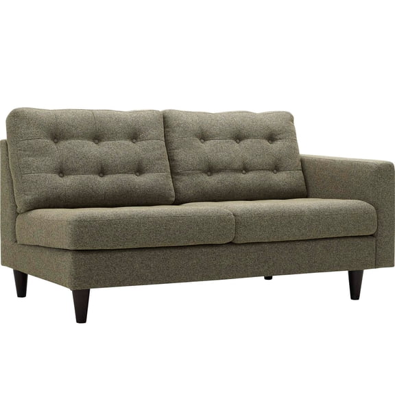 Modway Empress Right-Facing Upholstered Fabric Loveseat in Oatmeal
