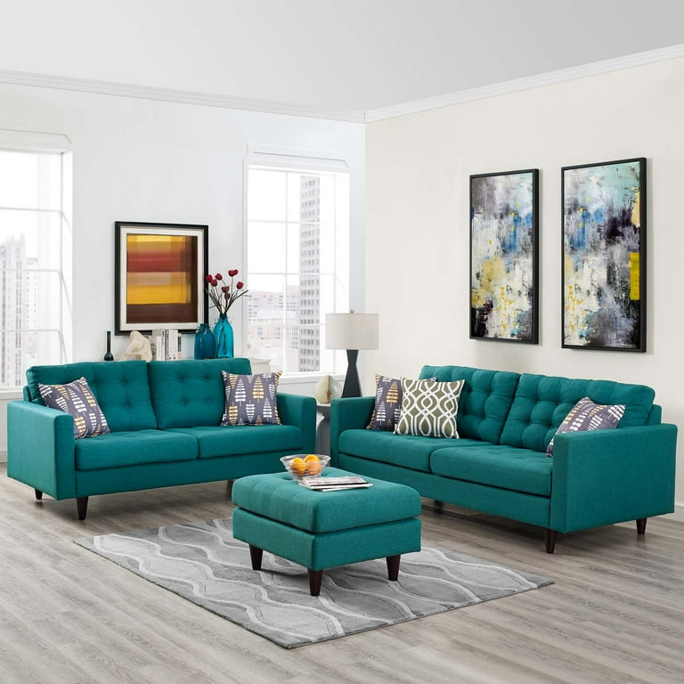Teal loveseat deals sofa