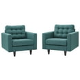 thumbnail image 1 of Modway Empress Armchair Upholstered Fabric Set of 2 in Teal, 1 of 5