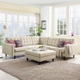 thumbnail image 1 of Modway Empress 3 Piece Upholstered Fabric Sectional Sofa Set in Beige, 1 of 5