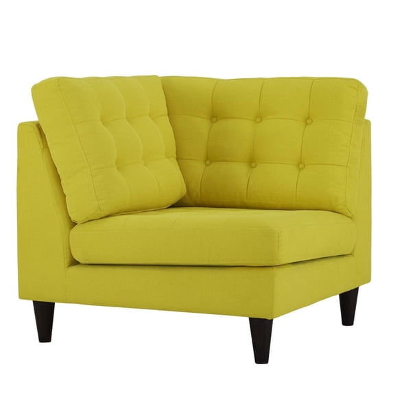 Modway Empress Upholstered Fabric Corner Sofa in Granite