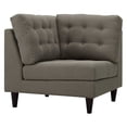 thumbnail image 1 of Modway Empress Upholstered Fabric Corner Sofa in Granite, 1 of 11