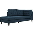 thumbnail image 1 of Modway Empress Upholstered Polyester Fabric Left Facing Chaise in Azure Blue, 1 of 4