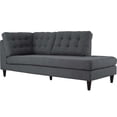 thumbnail image 1 of Modway Empress Upholstered Polyester Fabric Right Facing Chaise in Gray, 1 of 4