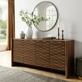 thumbnail image 1 of Emric Wave 66" 4-Door Sideboard in Walnut, 1 of 10