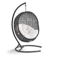 thumbnail image 1 of Modway Encase Modern Rattan/Fabric Outdoor Swing Chair with Stand in Black/White, 1 of 9