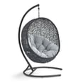 thumbnail image 1 of Modway Encase Outdoor Patio Rattan Swing Lounge Chair in Gray/Black, 1 of 8