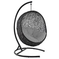thumbnail image 1 of Modway Encase Outdoor Patio Rattan Swing Lounge Chair in Gray/Black, 1 of 8