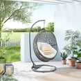 thumbnail image 1 of Modway Encase Outdoor Synthetic Rattan Swing Chair in Gray and White, 1 of 10