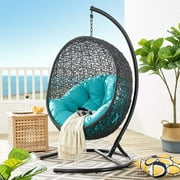 Modway Encase Swing Outdoor Patio Lounge Chair in Turquoise