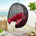 thumbnail image 1 of Modway Encase Swing Outdoor Patio Lounge Chair Without Stand in Black Red, 1 of 7