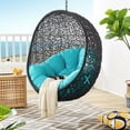 thumbnail image 1 of Modway Encase Swing Outdoor Patio Lounge Chair Without Stand in Black Turquoise, 1 of 7