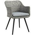 thumbnail image 1 of Modway Endeavor 19" Rattan & Fabric Outdoor Patio Dining Arm Chair in Gray, 1 of 6