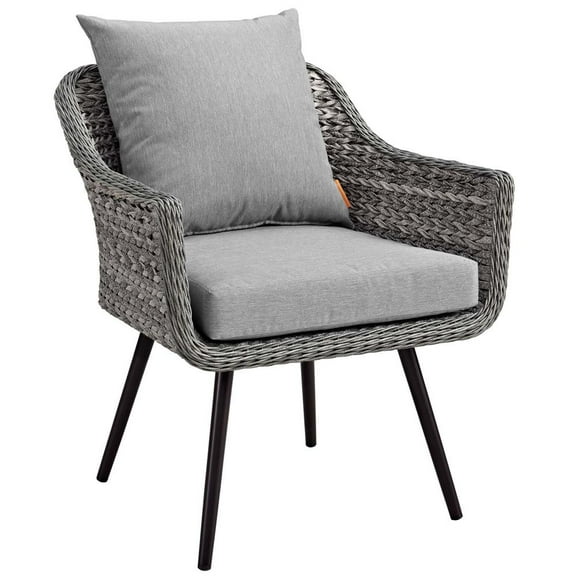 Modway Endeavor Outdoor Patio Wicker Rattan Armchair in Gray Gray