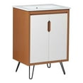 thumbnail image 1 of Modway Energize 24" MDF and Particleboard Bathroom Vanity in Cherry/White, 1 of 4
