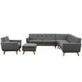 thumbnail image 1 of Modway Engage 5 Piece Sectional Sofa in Gray, 1 of 7