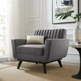 thumbnail image 1 of Modway Engage Channel Tufted Performance Velvet Armchair in Gray, 1 of 7