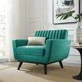 thumbnail image 1 of Modway Engage Channel Tufted Performance Velvet Armchair in Teal, 1 of 7