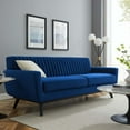 thumbnail image 1 of Modway Engage Channel Tufted Performance Velvet Sofa in Navy, 1 of 7