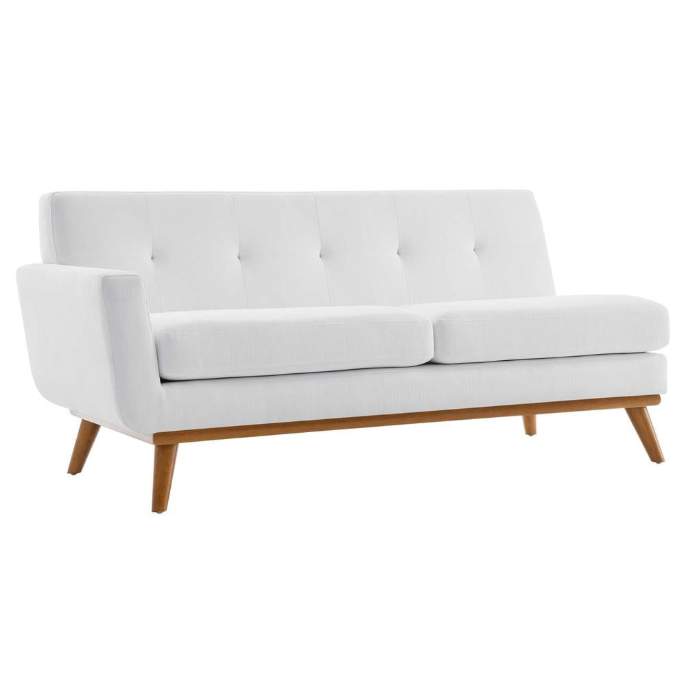 Modway Engage Left-Arm Upholstered Fabric and Wood Loveseat in White