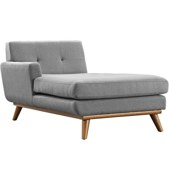 Modway Engage Left-Facing Upholstered Fabric Chaise in Expectation Gray