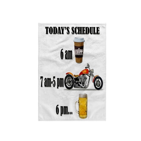 3dRose, Coffee, motorcycle, beer. Funny motorcycles saying. , 15x22 Hand Towel