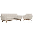 thumbnail image 1 of Modway Engage Modern Fabric 2-Piece Sofa Set with Armchairs in Beige, 1 of 6