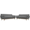 thumbnail image 1 of Modway Engage Modern Fabric 2-Piece Sofa Set with Loveseat in Expectation Gray, 1 of 6