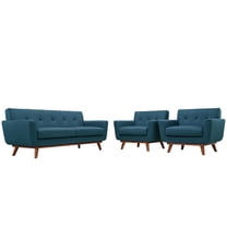 Modway Engage Armchairs and Loveseat Set of 3 in Azure