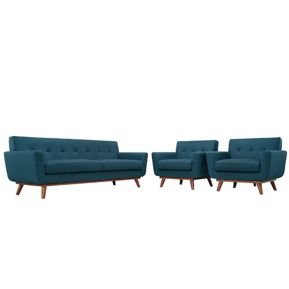 Modway Engage Armchairs and Sofa Set of 3 in Azure