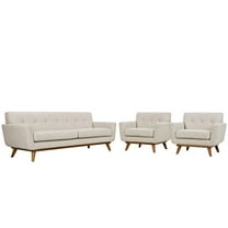 Modway Engage Armchairs and Sofa Set of 3 in Beige