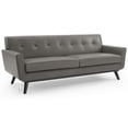 thumbnail image 1 of Modway Engage Modern Top-Grain Leather Living Room Sofa in Gray, 1 of 9
