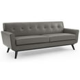 thumbnail image 1 of Modway Engage Top-Grain Leather Living Room Lounge Sofa in Gray, 1 of 9