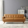 thumbnail image 1 of Modway Engage Top-Grain Leather Living Room Lounge Sofa in Tan, 1 of 6