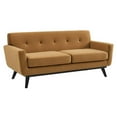 thumbnail image 1 of Modway Engage Modern Tufted Back Performance Velvet Loveseat in Cognac Brown, 1 of 9