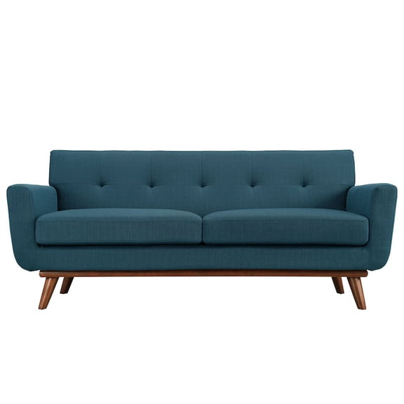 Modway Engage Upholstered Fabric Loveseat in Azure
