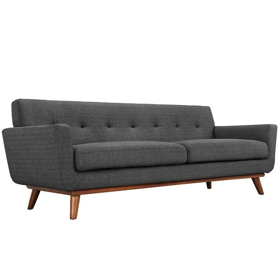 Modway Engage Upholstered Fabric Sofa in Gray