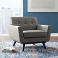 thumbnail image 1 of Modway Engage Top-Grain Leather Living Room Accent Armchair in Gray, 1 of 6