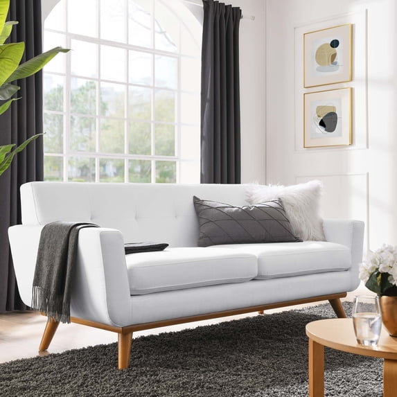 Modway Engage Upholstered Fabric Loveseat in White