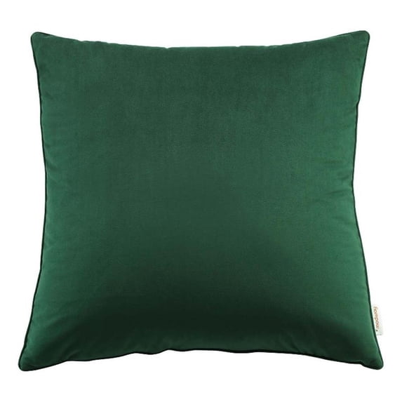 Modway Enhance 24" Square Performance Velvet Throw Pillow in Green