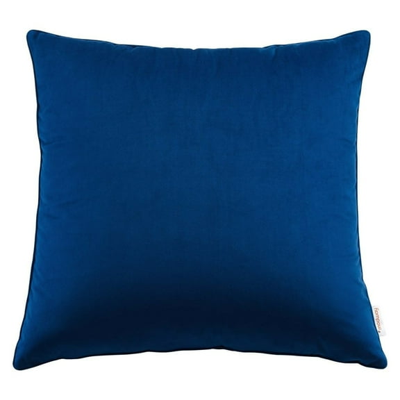Modway Enhance 24" Performance Velvet Throw Pillow in Navy